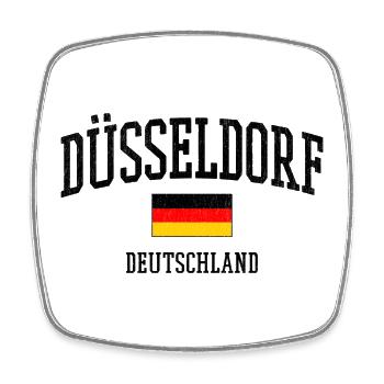 Motif des villes drapeaux de Düsseldorf, Allemagne - Magnet carré - blanc - Devant