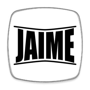 T-Shirt Jaime T-Shirt Geschenkidee T-Shirt - Viereckiger Kühlschrankmagnet - Weiß - Vorne