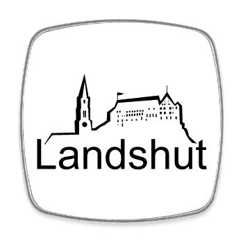 Landshut Stadt Bayern Deutschland - Viereckiger Kühlschrankmagnet - Weiß - Vorne