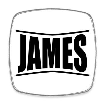 Name T-Shirt James T-Shirt Geschenkidee - Viereckiger Kühlschrankmagnet - Weiß - Vorne