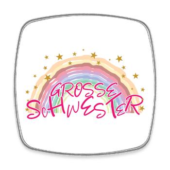 Grosse Schwester Familie Geburt - Viereckiger Kühlschrankmagnet - Weiß - Vorne