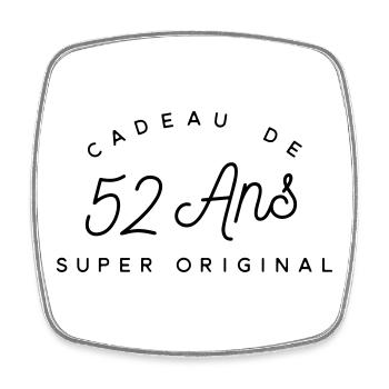 Cadeau 52 ans  - Magnet carré - blanc - Devant