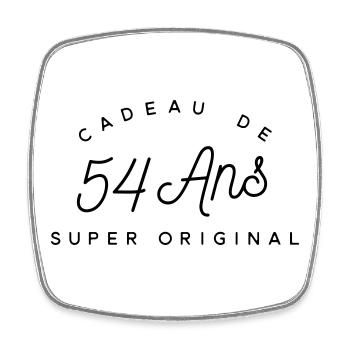 Cadeau 54 ans   - Magnet carré - blanc - Devant