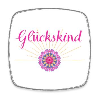 Glückskind - Wortschätze - vergessene Wörter - Viereckiger Kühlschrankmagnet - Weiß - Vorne