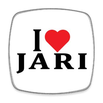 name t-shirt I love Jari t-shirt gift idea - Square fridge magnet - white - Front