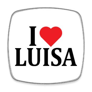 Name T-Shirt I love Luisa T-Shirt Geschenkidee - Viereckiger Kühlschrankmagnet - Weiß - Vorne