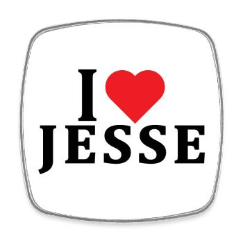 T-Shirt I love Jesse T-Shirt Geschenkidee - Viereckiger Kühlschrankmagnet - Weiß - Vorne