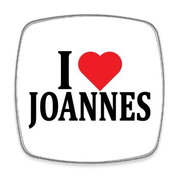Name T-Shirt I love Joannes T-Shirt Geschenkidee - Viereckiger Kühlschrankmagnet - Weiß - Vorne