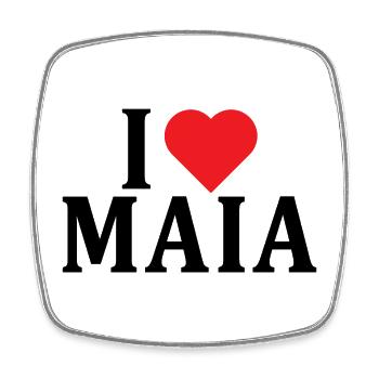 T-Shirt Name I love Maia Geschenkidee T-Shirt - Viereckiger Kühlschrankmagnet - Weiß - Vorne