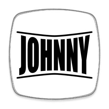 nom t-shirt Johnny t-shirt idée cadeau - Magnet carré - blanc - Devant