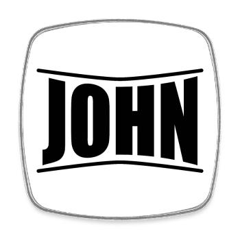 Name T-Shirt John T-Shirt Geschenkidee - Viereckiger Kühlschrankmagnet - Weiß - Vorne