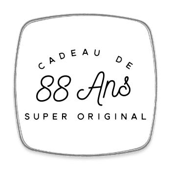 Cadeau 88 ans  - Magnet carré - blanc - Devant