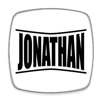 Name T-Shirt Jonathan T-Shirt Geschenkidee - Viereckiger Kühlschrankmagnet - Weiß - Vorne