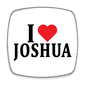 t-shirt name I love Joshua t-shirt gift idea - Square fridge magnet - white - Front