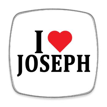 Name T-Shirt I love Joseph T-Shirt Geschenkidee - Viereckiger Kühlschrankmagnet - Weiß - Vorne