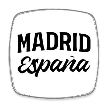 Madrid lettering with España accent - Square fridge magnet - white - Front