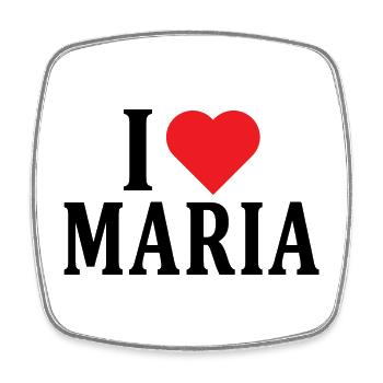 name t-shirt I love Maria t-shirt gift idea - Square fridge magnet - white - Front