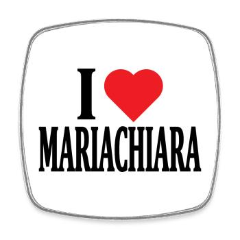 T-Shirt-Name Ich liebe Mariachiara T-Shirt - Viereckiger Kühlschrankmagnet - Weiß - Vorne