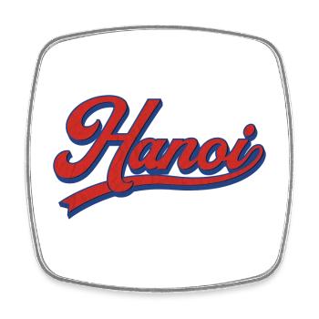 Hanoi Retro Schriftzug Design - Viereckiger Kühlschrankmagnet - Weiß - Vorne