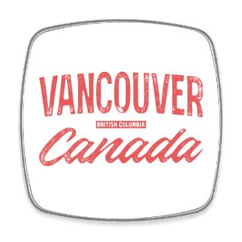 Vancouver, Canada, Vintage Print - Magnet carré - blanc - Devant