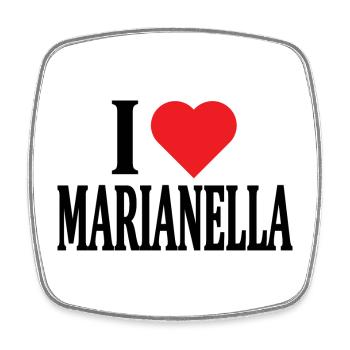 t-shirt name I love Marianella t-shirt - Square fridge magnet - white - Front
