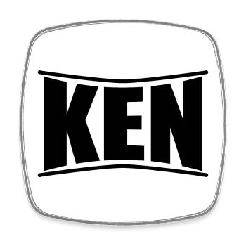 Name T-Shirt Ken T-Shirt Geschenkidee - Viereckiger Kühlschrankmagnet - Weiß - Vorne