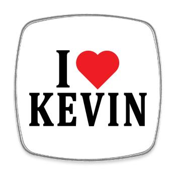 T-Shirt-Name Ich liebe Kevin T-Shirt Geschenkidee - Viereckiger Kühlschrankmagnet - Weiß - Vorne