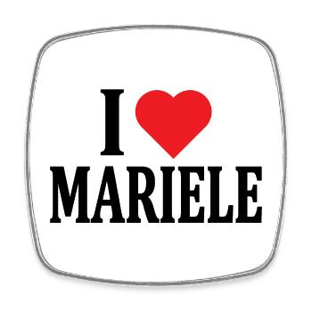 nom t-shirt J’aime Mariele t-shirt idée cadeau - Magnet carré - blanc - Devant