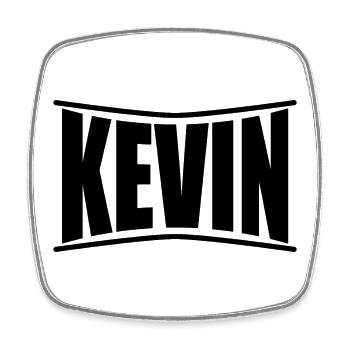 Name T-Shirt Kevin T-Shirt Geschenkidee - Viereckiger Kühlschrankmagnet - Weiß - Vorne