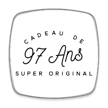 Cadeau 97 ans  - Magnet carré - blanc - Devant