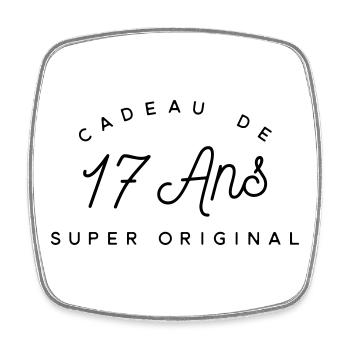 Cadeau 17 ans  - Magnet carré - blanc - Devant