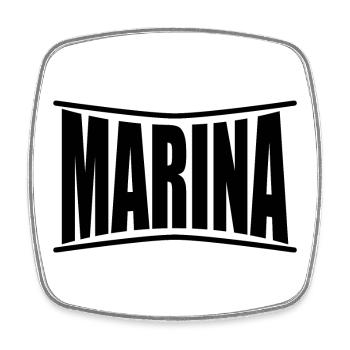 Marina T-Shirt T-Shirt Name Geschenkidee - Viereckiger Kühlschrankmagnet - Weiß - Vorne
