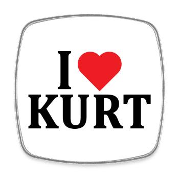 t-shirt name I love Kurt t-shirt gift idea - Square fridge magnet - white - Front