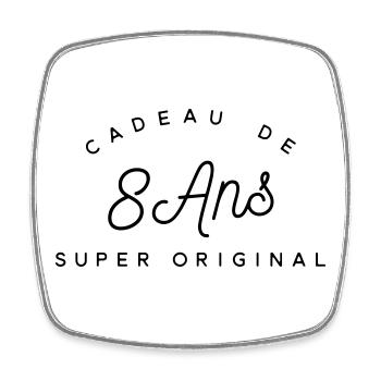 Cadeau 8 ans - Magnet carré - blanc - Devant