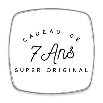 Cadeau 7 ans  - Magnet carré - blanc - Devant