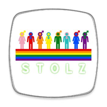 Stolz – Pride Regenbogen LGBTQ Design - Viereckiger Kühlschrankmagnet - Weiß - Vorne