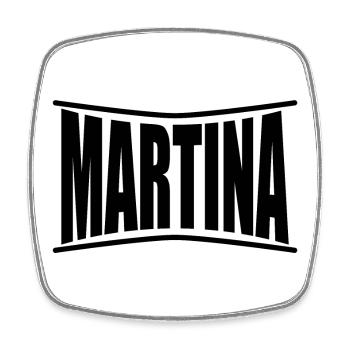 T-Shirt mit Namen Martina T-Shirt Geschenkidee - Viereckiger Kühlschrankmagnet - Weiß - Vorne