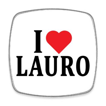 nom du t-shirt J’adore l’idée cadeau du t-shirt Lauro - Magnet carré - blanc - Devant