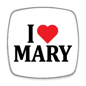 t-shirt J’aime Mary idée cadeau t-shirt - Magnet carré - blanc - Devant