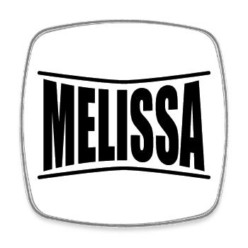 t-shirt name Melissa t-shirt gift idea - Square fridge magnet - white - Front