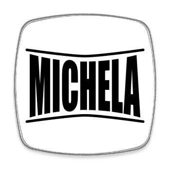 T-Shirt Name Michela T-Shirt Geschenkidee - Viereckiger Kühlschrankmagnet - Weiß - Vorne