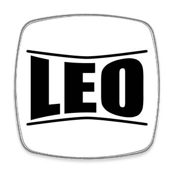 T-Shirt Name Leo T-Shirt Geschenkidee - Viereckiger Kühlschrankmagnet - Weiß - Vorne