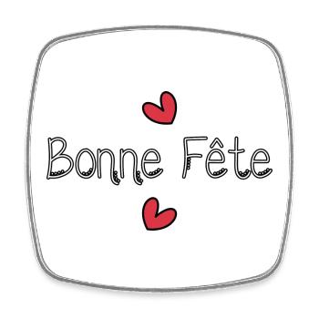 BONNE FÊTE PAPA. PAPA. FÊTE DES PÈRES. BONNE FÊTE - Magnet carré - blanc - Devant