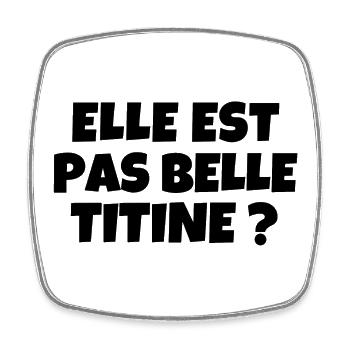 permis de conduire, voiture, conducteur, TITINE - Magnet carré - blanc - Devant