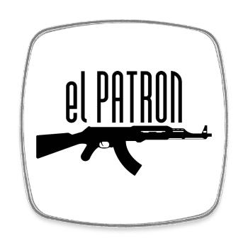 El Patron – Le look du chef - Magnet carré - blanc - Devant