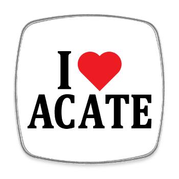 t-shirt Sicilia I love Acate t-shirt gift idea - Square fridge magnet - white - Front