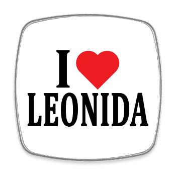 nom du t-shirt J’adore Leonida idée cadeau t-shirt - Magnet carré - blanc - Devant