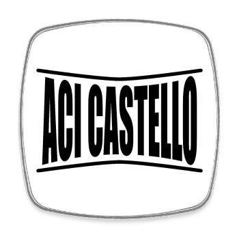 T-Shirt Aci Castello Sicilia T-Shirt Geschenkidee - Viereckiger Kühlschrankmagnet - Weiß - Vorne