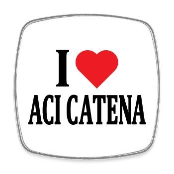 Sicily t-shirt I love Aci Catena t-shirt - Square fridge magnet - white - Front