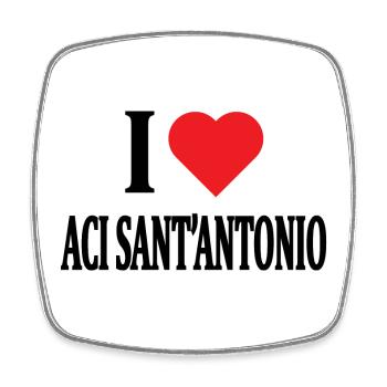 t-shirt Sicily I love Aci Sant'Antonio t-shirt - Square fridge magnet - white - Front